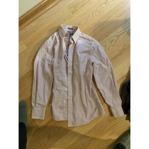 Saddlebred Wrinkle Free Long Sleeve Button Down Small S Size - Striped White Red